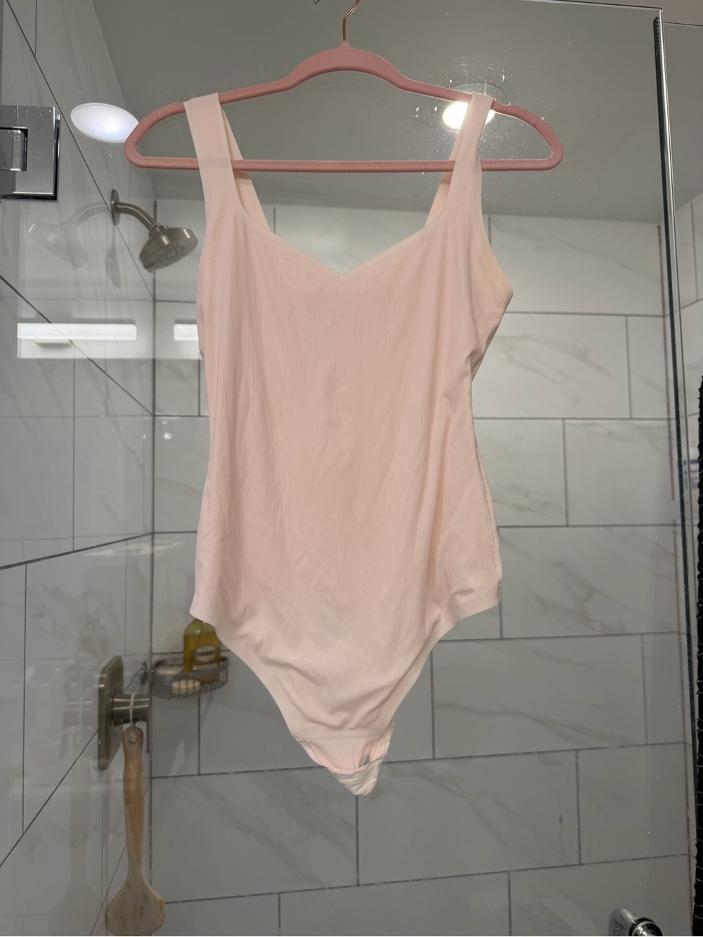 aerie Pale Pink Scoop Neck Bodysuit